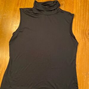 Cote Femme Black Sleeveless Mock Turtleneck Size M